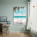 Ver imagem 1 de Quadro Decorativo Balanço na Palmeira-70x50cm:moldura Branca