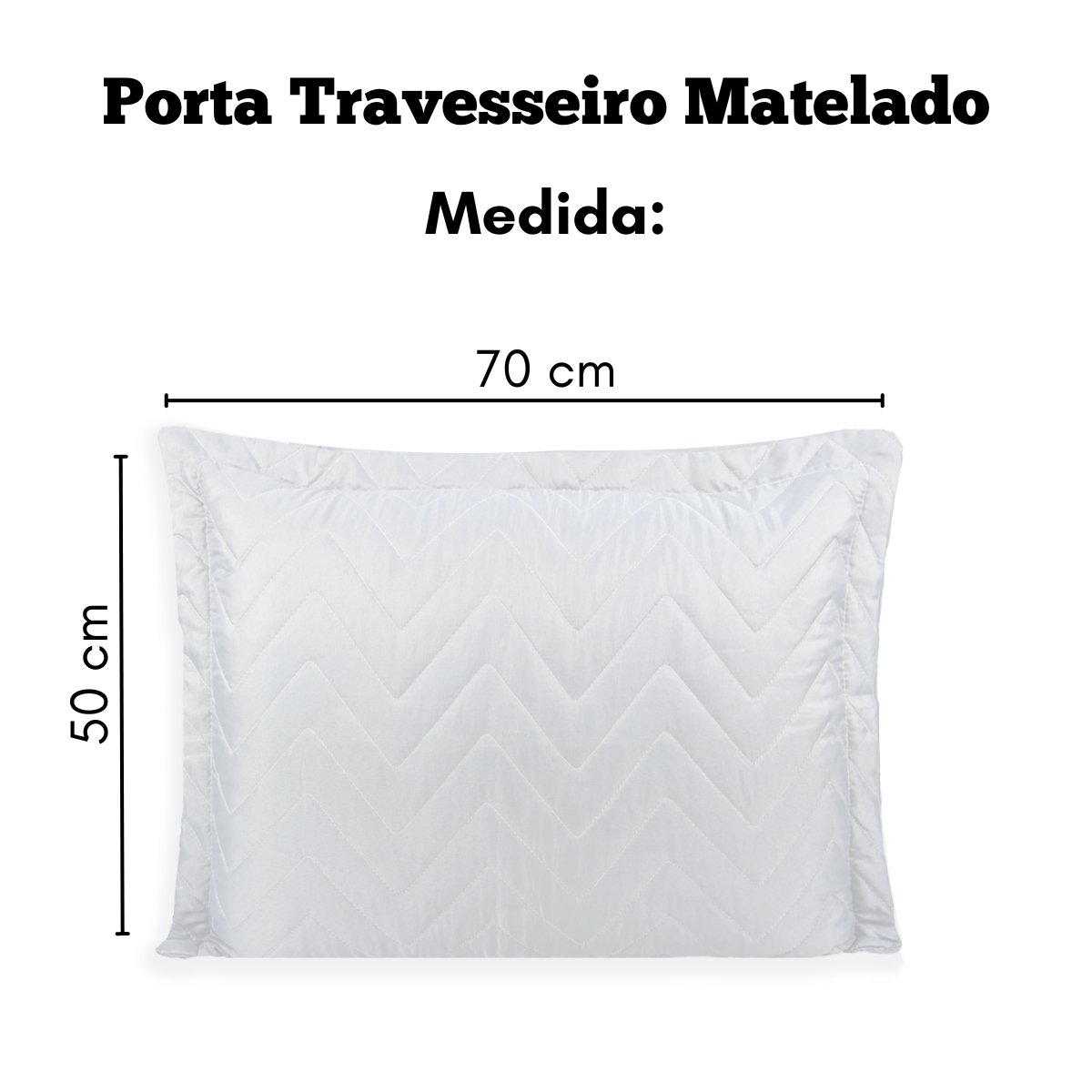 Kit 2 Porta Travesseiro Matelado 70x50 Fronhas Travesseiro:branco - 3