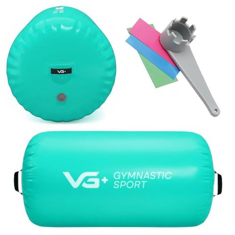 Rolo Inflável para Ginástica 120cm Roller Yoga com Bomba Elétrica 110v Vg Plus Verde
