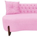Ver imagem 5 de Sofá 3 Lugares Orgânico Curvo Tókio 180cm Suede Rosa Bebê