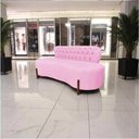 Ver mais imagens de Sofá 3 Lugares Orgânico Curvo Tókio 180cm Suede Rosa Bebê