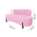 Ver imagem 7 de Sofá 3 Lugares Orgânico Curvo Tókio 180cm Suede Rosa Bebê