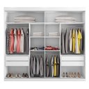 Ver imagem 3 de Guarda Roupa Casal Yara Deslizantes 2 Portas Correr 4 Gavetas Branco Framar