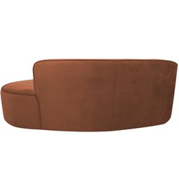 Sofá Curvo 03 Lugares 180cm Eron Veludo Camel - CasaePoltrona - 7