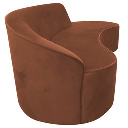 Sofá Curvo 03 Lugares 180cm Eron Veludo Camel - CasaePoltrona - 6