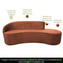 Ver imagem 4 de Sofá Curvo 03 Lugares 180cm Eron Braço Direito Veludo Camel - Nexta Casa