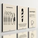 Ver imagem 1 de Kit3 Quadro Decorativo Odontologia Consultório Moderno Dente Qualidade Premium 40x28cm