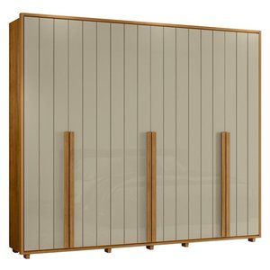 Guarda Roupa Casal Volpi Ripado 6 Portas Cumaru/opala - Madetec