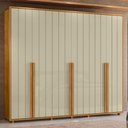 Ver imagem 2 de Guarda Roupa Casal Volpi Ripado 6 Portas Cumaru/opala - Madetec