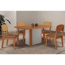 Ver imagem 1 de Conjunto: Mesa de Cozinha Pietá Tampo Curvo 120cm+4 Cadeiras Havana Naturale/off White - Corano