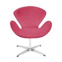 Ver imagem 2 de Poltrona Swan Suede Rosa Base Alumínio Giratória