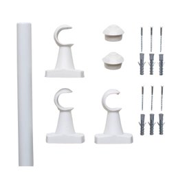 Kit Varão Para Cortina 3,00 Metros 28Mm Branco Compacto - 2