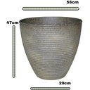Ver imagem 2 de Vaso de Planta Grande Decorativo para Sala Auto Brilho 47cm (liso/cinza-escuro)