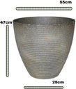 Ver imagem 2 de Vaso de Planta Grande Decorativo para Sala Auto Brilho 47cm (liso/cinza-escuro)