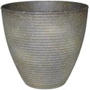 Ver imagem 1 de Vaso de Planta Grande Decorativo para Sala Auto Brilho 47cm (liso/cinza-escuro)