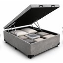 Ver imagem 2 de Cama Box Baú Casal Suede (138x188) Reforçada - Cinza