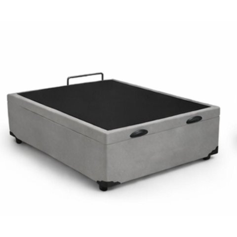 Cama Box Baú Casal Suede (138x188) Reforçada - Cinza