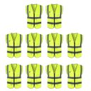 Ver imagem 1 de Colete Sinalizador Faixa Refletivo Kit 10 Unidades Trabalho EPI Blusao Fluorescente Obra Segurança A
