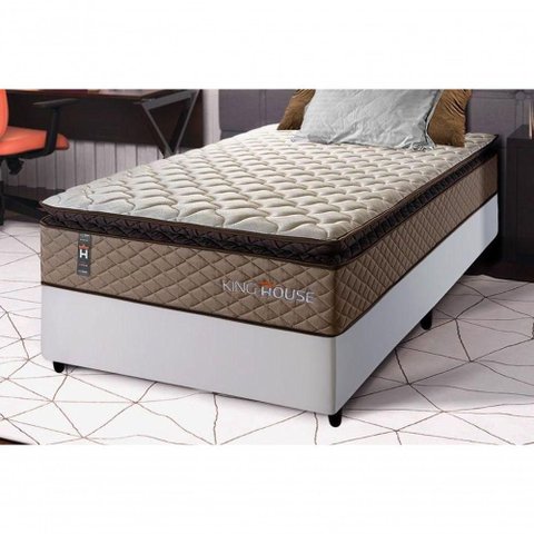 Cama Box Espuma Atlanta Solteirão 96x203 Bege King House