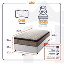Ver imagem 3 de Cama Box Espuma Atlanta Solteirão 96x203 Bege King House