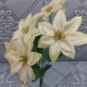 Ver imagem 3 de Buquê 5 Galhos Dourado Metalizados Natalino 30cm Kit 12pçs