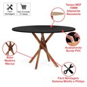 Ver imagem 2 de Mesa de Jantar Redonda 6 Lugares 120cm em Madeira June Preto