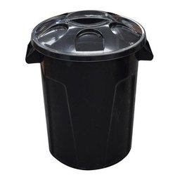 Balde 60 Litros Com Tampa Cores:Preto - 1