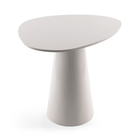 Mesa Lateral Orgânica Laqueado Branco 51 Cm Linn Design Decor