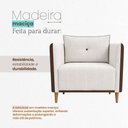 Ver imagem 7 de Poltrona Decorativa Aviv Corino e Linho Bege Confortável Ammê Estofados