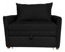 Ver imagem 3 de Poltrona-Cama Monica Retratil Macia Quarto Visita Sala Suede:Preto/Suede