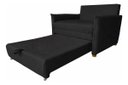 Ver imagem 4 de Poltrona-Cama Monica Retratil Macia Quarto Visita Sala Suede:Preto/Suede