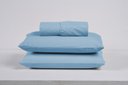 Ver imagem 1 de Kit Jogo Cama Casal 3 Peças 100% Algodão Percal 200 Fios Lençol com Elástico:azul Piscina