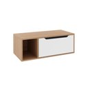 Ver imagem 2 de Gabinete para Banheiro 80cm 1 Porta Tecno Mobili Bn3644 Marrom Branco