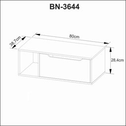 Gabinete para Banheiro 80cm 1 Porta Tecno Mobili Bn3644 Marrom Branco - 3 Gabinete para Banheiro 80cm 1 Porta Tecno Mobili Bn3644 Marrom Branco - 3
