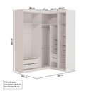 Ver imagem 5 de Guarda Roupa Planejado de Canto Reto 5 Portas Corino 3 Peças Hera CabeCasa MadeiraOriginals Cream
