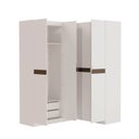 Ver imagem 4 de Guarda Roupa Planejado de Canto Reto 5 Portas Corino 3 Peças Hera CabeCasa MadeiraOriginals Cream