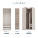Ver imagem 7 de Guarda Roupa Planejado de Canto Reto 5 Portas Corino 3 Peças Hera CabeCasa MadeiraOriginals Cream