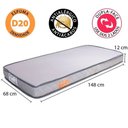 Ver imagem 3 de Colchão BF D20 Mini Cama Montessoriano Infantil 148x68x12cm