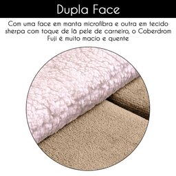Coberdrom Casal Queen 2,20m X 2,40m Manta Microfibra e Sherpa Lã Pele de Carneiro Fuji - Avelã - 2