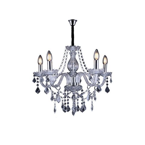 Lustre Pendente Taschibra Glam 5 Transparente E14 Bivolt