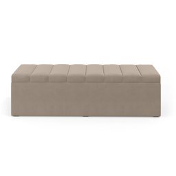Calçadeira Baú Navi 140 para Cama de Casal Z-006 Sued Capuccino Aradecor - 2
