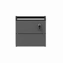 Ver imagem 3 de Gaveteiro Suspenso 33cm x 40cm 2 Gavetas com Chave para Mesa Escrivaninha de Escritório Corporate Cinza/Sagrado/Preto