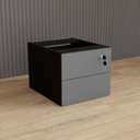 Ver imagem 1 de Gaveteiro Suspenso 33cm x 40cm 2 Gavetas com Chave para Mesa Escrivaninha de Escritório Corporate Cinza/Sagrado/Preto