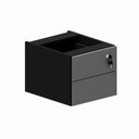 Ver imagem 5 de Gaveteiro Suspenso 33cm x 40cm 2 Gavetas com Chave para Mesa Escrivaninha de Escritório Corporate Cinza/Sagrado/Preto