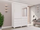 Ver imagem 6 de Guarda Roupa New Star 2 Portas 6 Gavetas com Espelho Salleto Branco