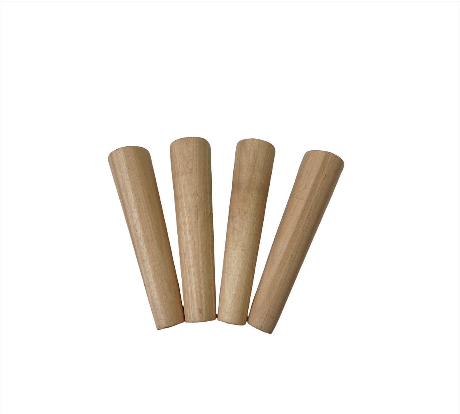 Kit 6 Pés Em Madeira 20Cm Cor Crua Para Móveis - 1