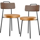 Ver imagem 1 de Kit 02 Cadeiras Decorativas Estofada Para Sala Jantar Barcelona L02 Couríssimo Marrom Whisky - Lyam