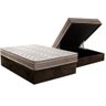 Cama Box Baú Casal: Colchão Ortopédico Paropas D33 Confort Ultra Firme + Base Crc Suede Brown ( - 1