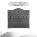 Ver imagem 3 de Cabeceira Cama Casal Botões Provençal Cinza Suede com Pés 120cm Altura Rbl