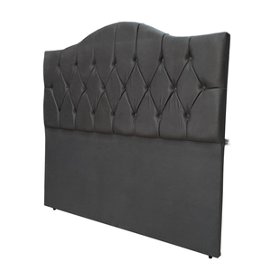 Cabeceira Cama Casal Botões Provençal Cinza Suede com Pés 120cm Altura Rbl